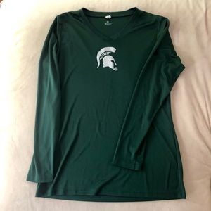 Long sleeve sparkly MSU Spartans tee